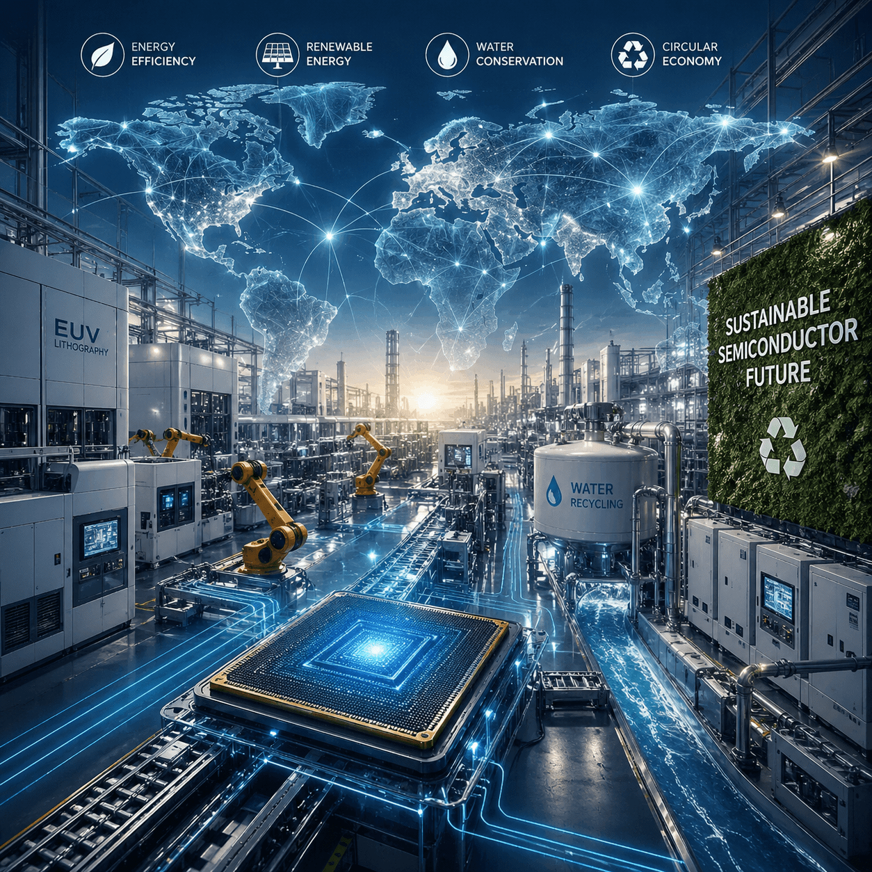 Illustration for The Hidden Sustainability Challenge Inside the Global Chip Industry